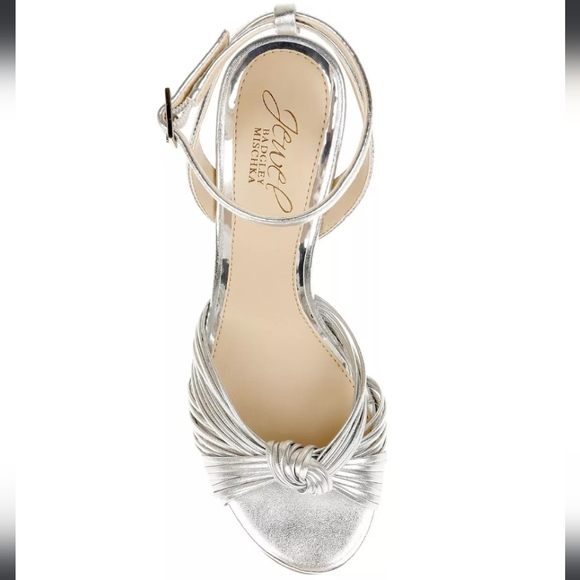 Jewel Badgley Mischka Christen Evening Sandals Silver 9 - Picture 4 of 7